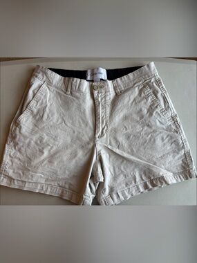 Calvin Klein Neutral Beige Cotton Flat-Front Shorts